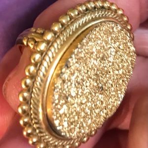 Fabulous large gold plated druzy ring.